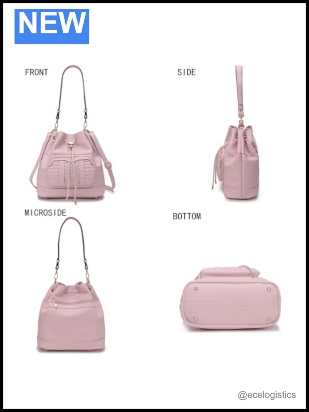 Faux Leather Drawstring Hobo Crossbody Bag with Detachable Strap and Wristlet
